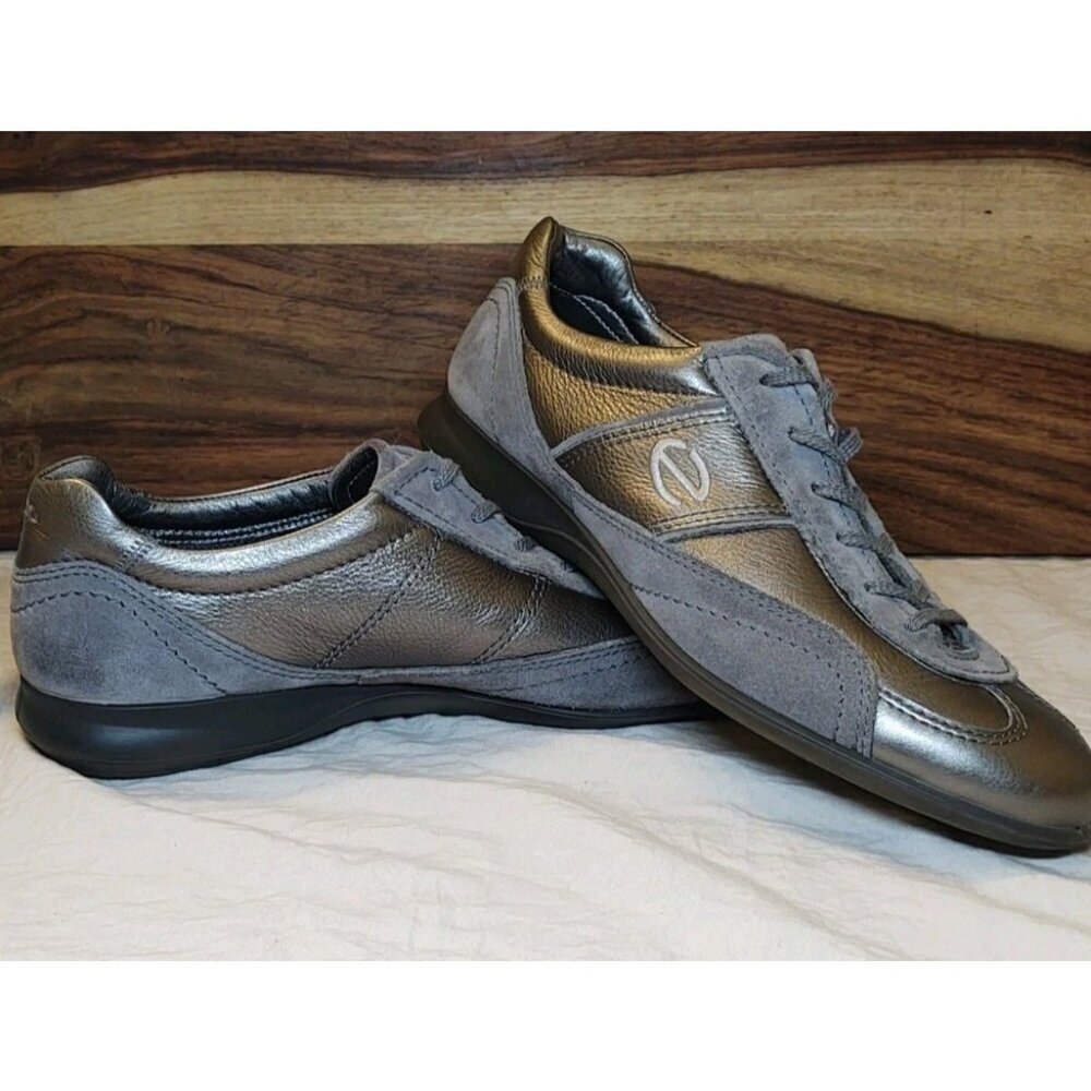 ecco Life Sneaker Buffed Silver/Titanium Life Tie Shoe Women's EU 36 US 6 - Picture 12 of 16